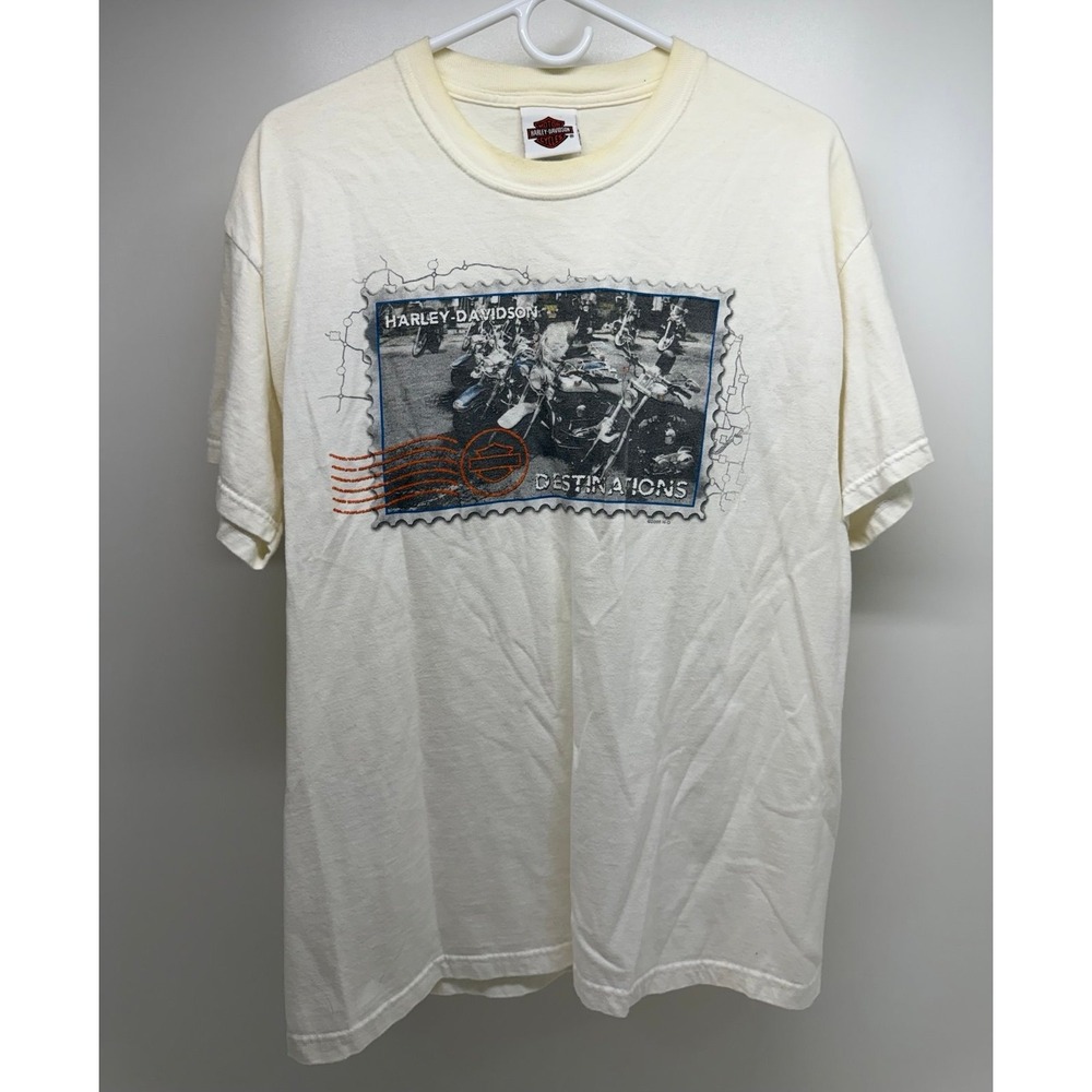 Harley Davidson Kalispell, Montana T-Shirt White USA Made 2006 L